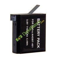 Bateria para GoPro Hero 4 AHDBT-401 1160mAh HD de substituição de bateria